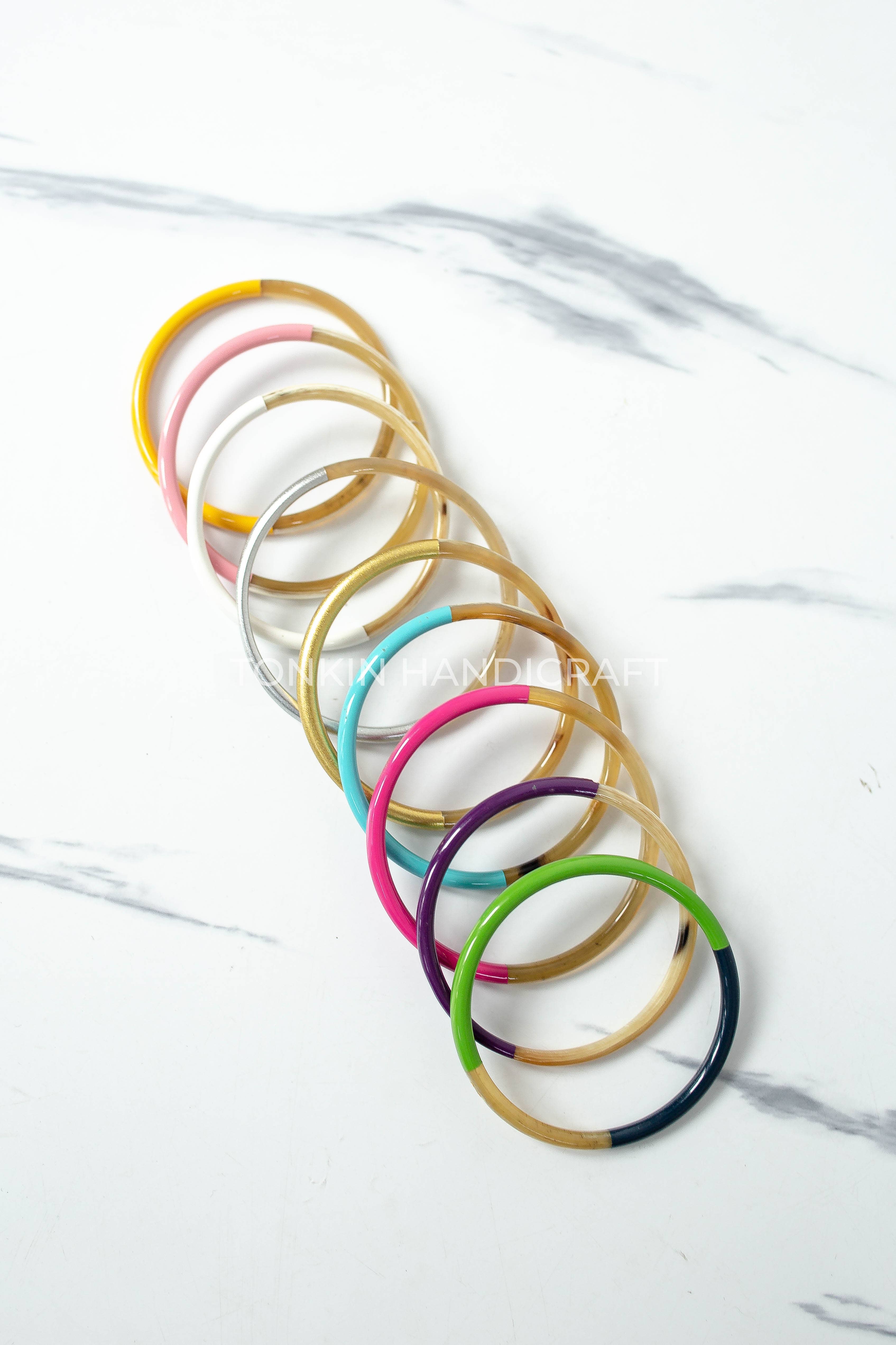 Tonkin Handicraft - Vente Bracelet jonc - Bracelet jonc coloré en corne de buffle16