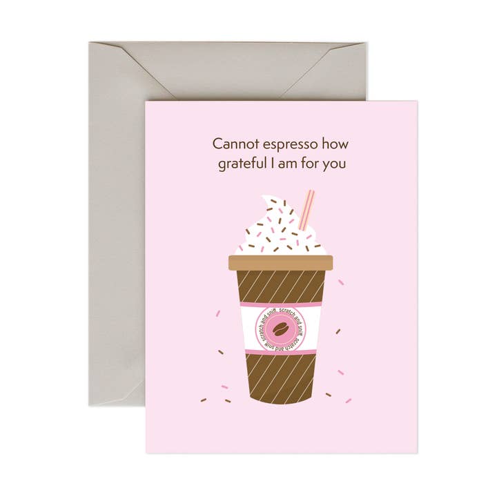 MERCI, GRATTEZ ET RENIFLEZ, UN ESPRESSO POUR VOUS pour la vente par Pancake Paperie