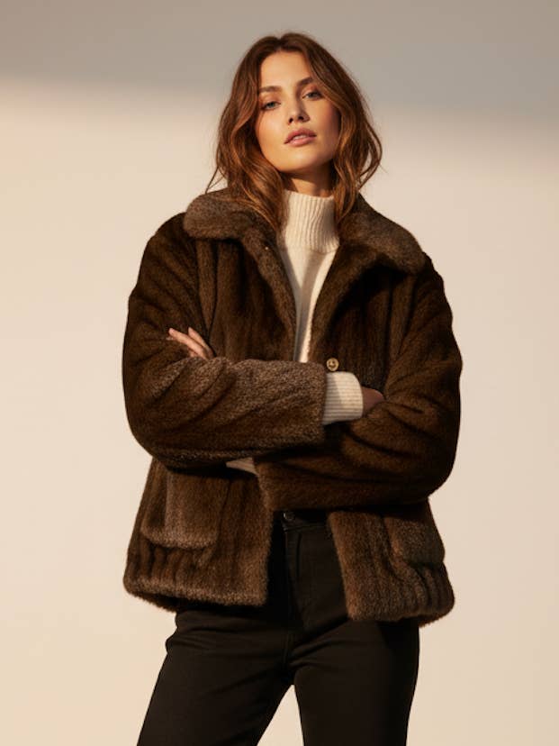 MF18 Faux Fur Jacket for wholesale by ESTHER.H PARIS