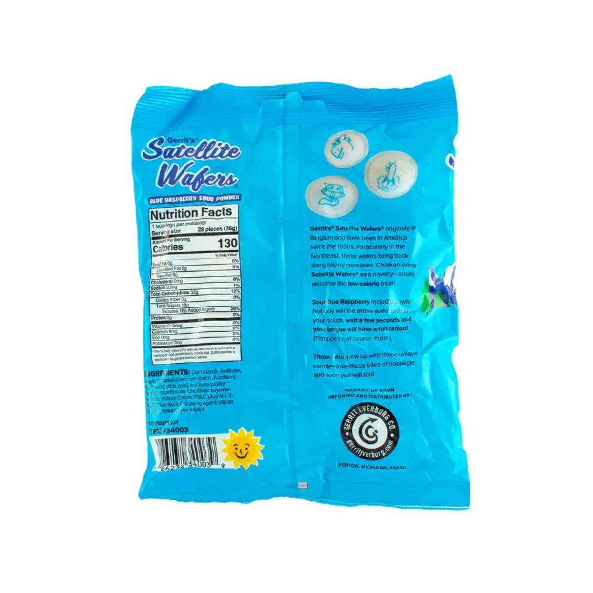I Got Your Candy – wholesale Boiled sweets – Sour Satellite Wafers Blue Raspberry 1.27oz - 12ct2