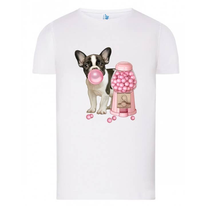 Barn-t-shirt med tryck av hund och bubblor för wholesale av red white