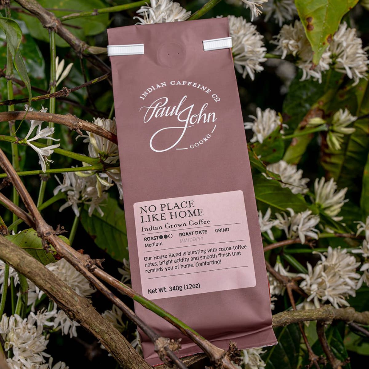 Paul John Indian Caffeine Co. - Wholesale Coffee Beans - Indian Coffee, No Place Like Home, 12 oz bags, Beans2