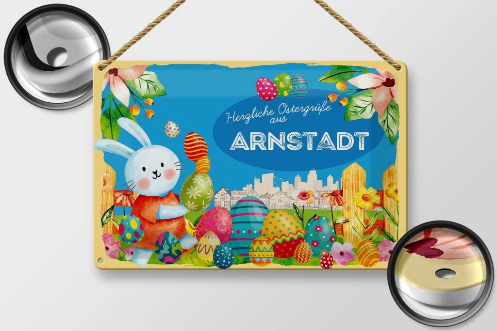 Femer - Wholesale Sign - Easter Easter greetings tin sign 30x20cm ARNSTADT gift decoration tin sign1