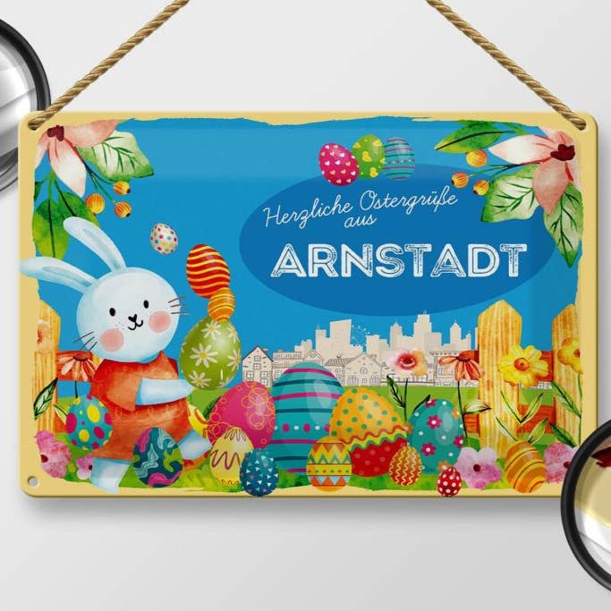 Femer - Wholesale Sign - Easter Easter greetings tin sign 30x20cm ARNSTADT gift decoration tin sign1