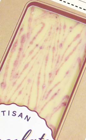 Hames Chocolates – wholesale Chocolate bar – UK ONLY White Artisan Bar Strawberry Ripple1