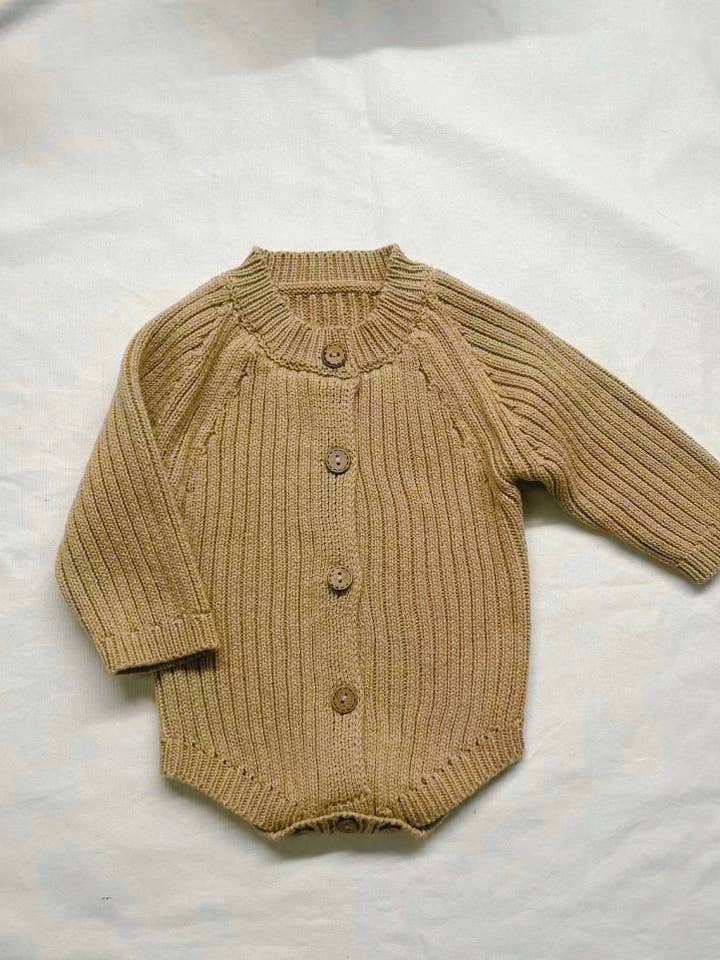 Knit Romper ~ Toffee for wholesale by Charlie and Bear Boutique