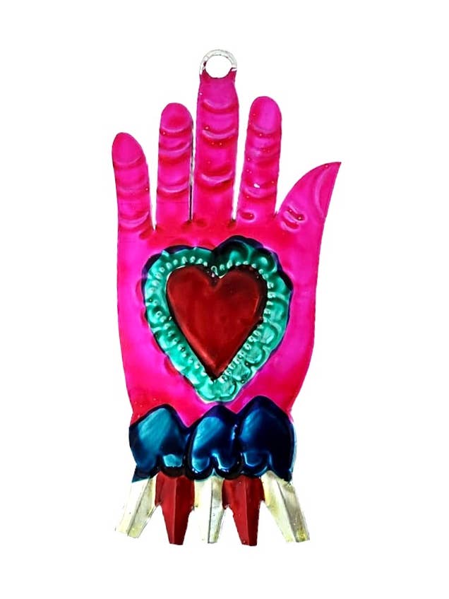 Färgglad rosa tennhand med hjärtaprydnad för wholesale av Sedona Spirit