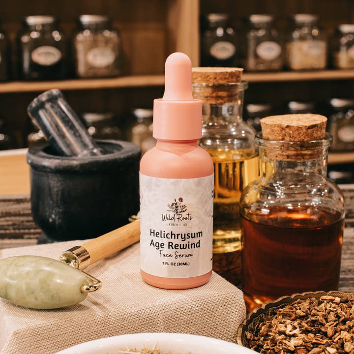 Wild Roots Herbal Care - Wholesale Facial Serum/Concentrate - Helichrysum Age Rewind Face Serum