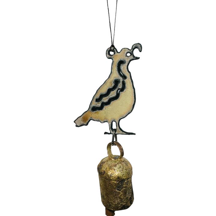 Whimsies - Wholesale Wind Chime - Metal Quail Wind Chime ornament sustainable Southwest West1