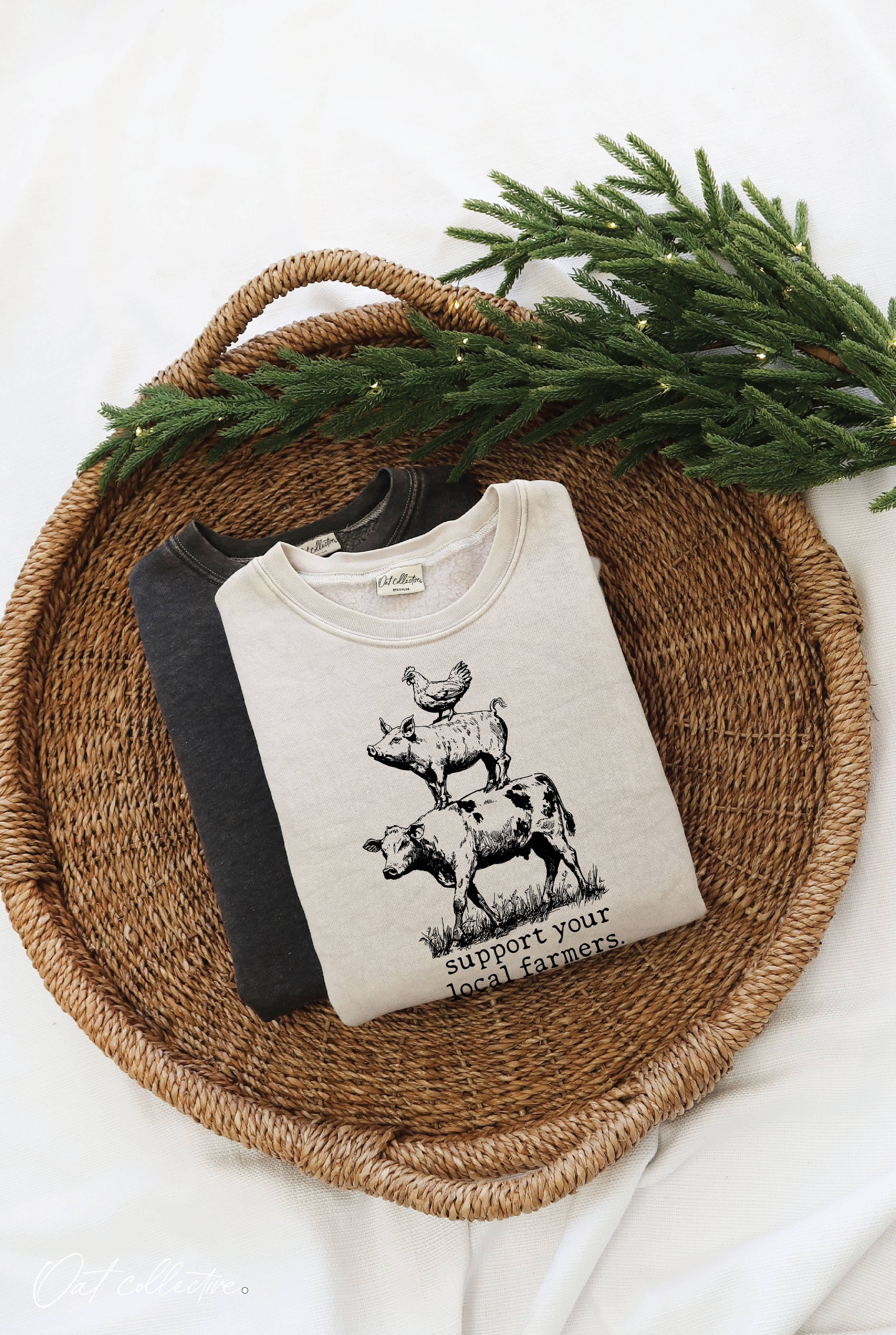 OAT COLLECTIVE - Wholesale Graphic Sweatshirt - Women's - SUPPORT YOUR LOCAL FARMERS Mineral Graphic Sweatshirt10