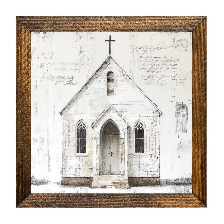 TIMBERLAND FRAME "BLESS YOUR HEART SERIES" WHITE CHURCH 2 for wholesale by Jarmz Designs