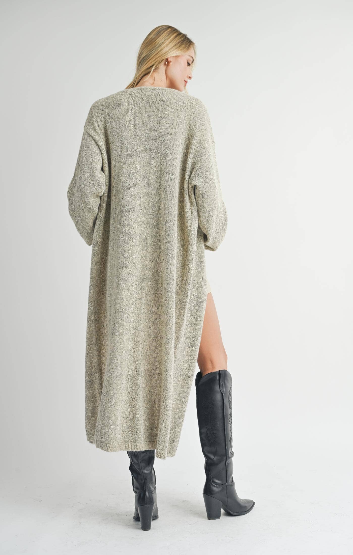 Sadie & Sage – wholesale Cardigan – Women’s – Phoenix Long Open Cardi: TAUPE MULTI1