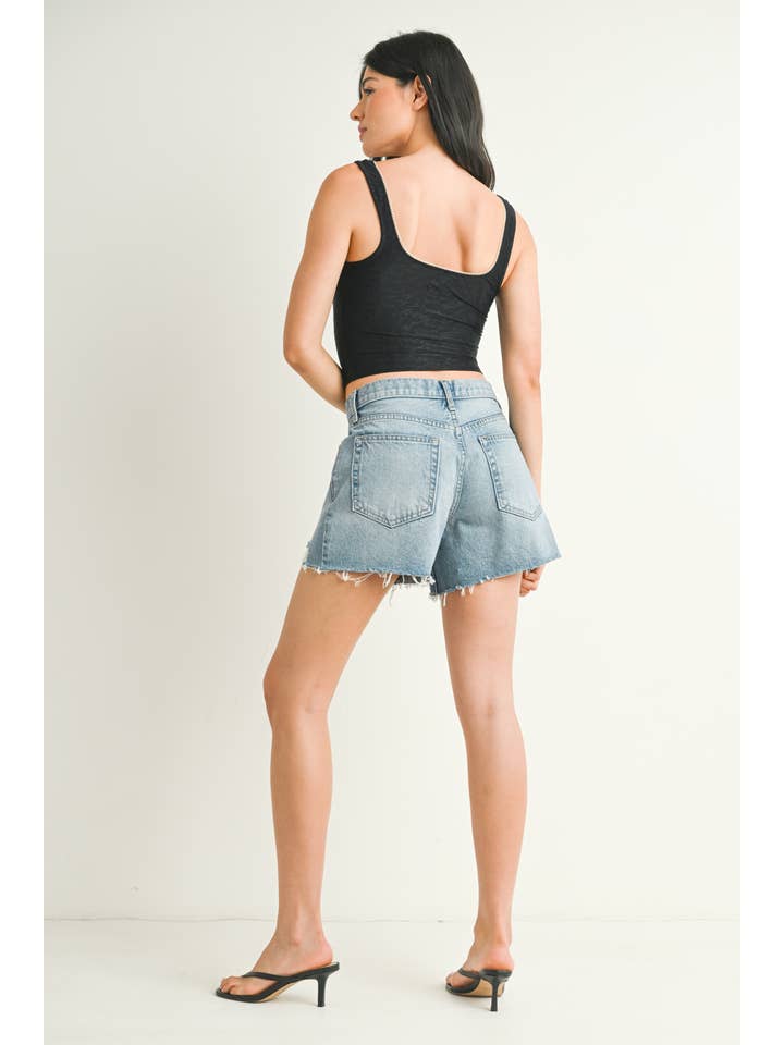 JUST BLACK DENIM - Wholesale Shorts – Women’s - BH508N - LT - Vintage Distressed Short3