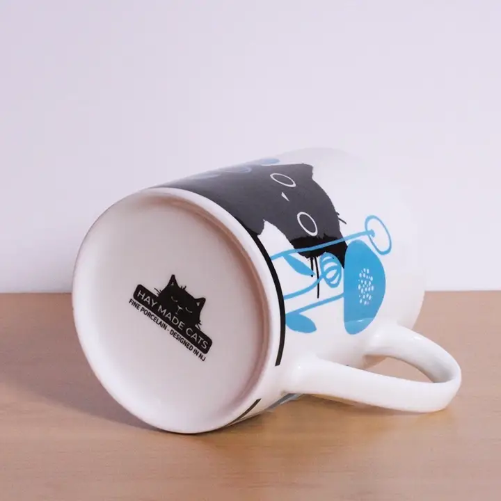 Happy Campurr - Vente Tasse à café - Tasse à café en porcelaine - Chat bleu1