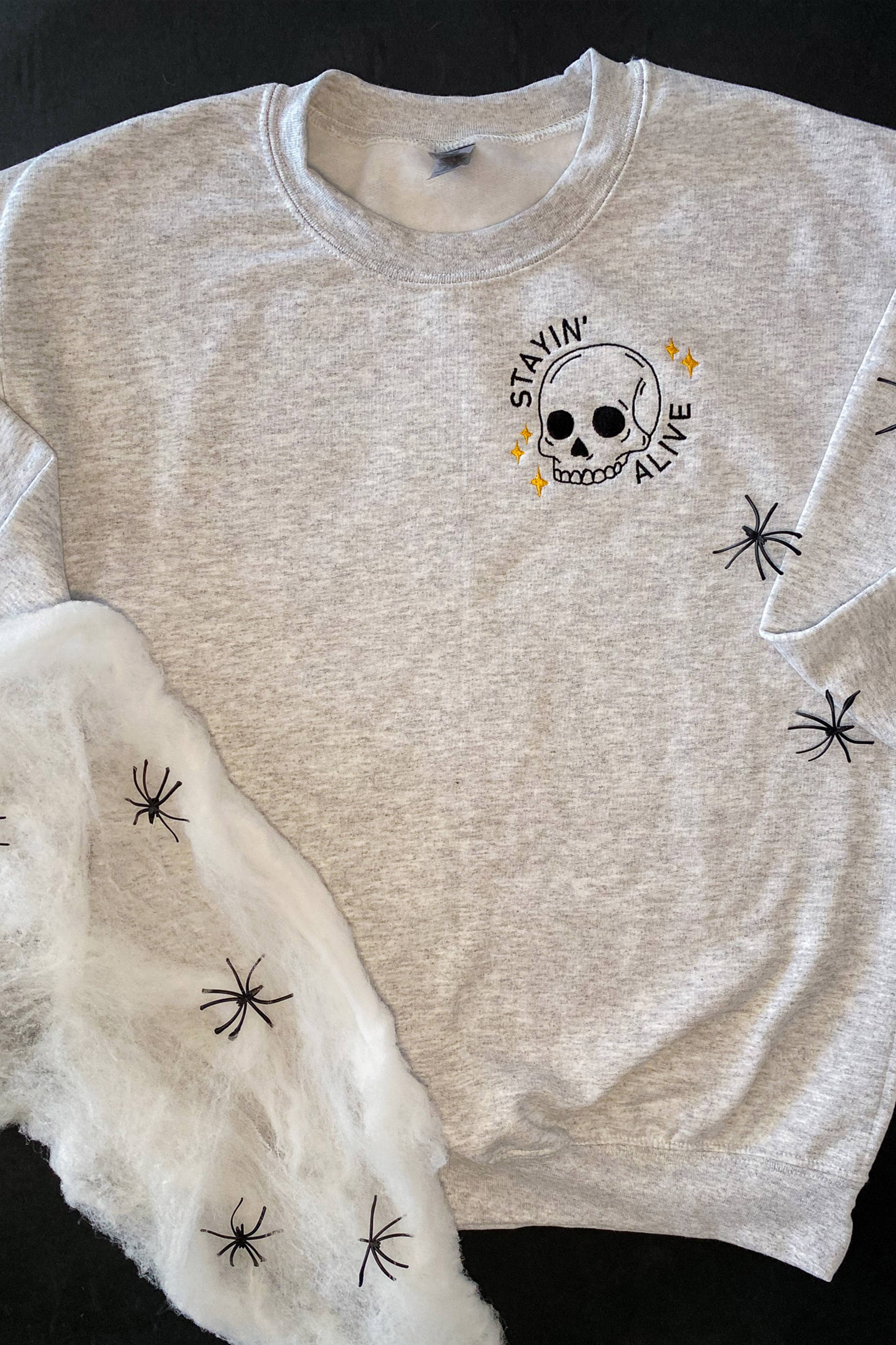 Spirit+Tribe - Wholesale Graphic Sweatshirt - Women's - STAYIN' ALIVE EMBROIDERED SWEATER1