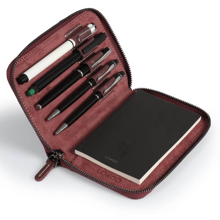Londo - Wholesale Pencil Case/Pouch - Londo Genuine Leather Padfolio with Pencil Holder - 5 Slot43