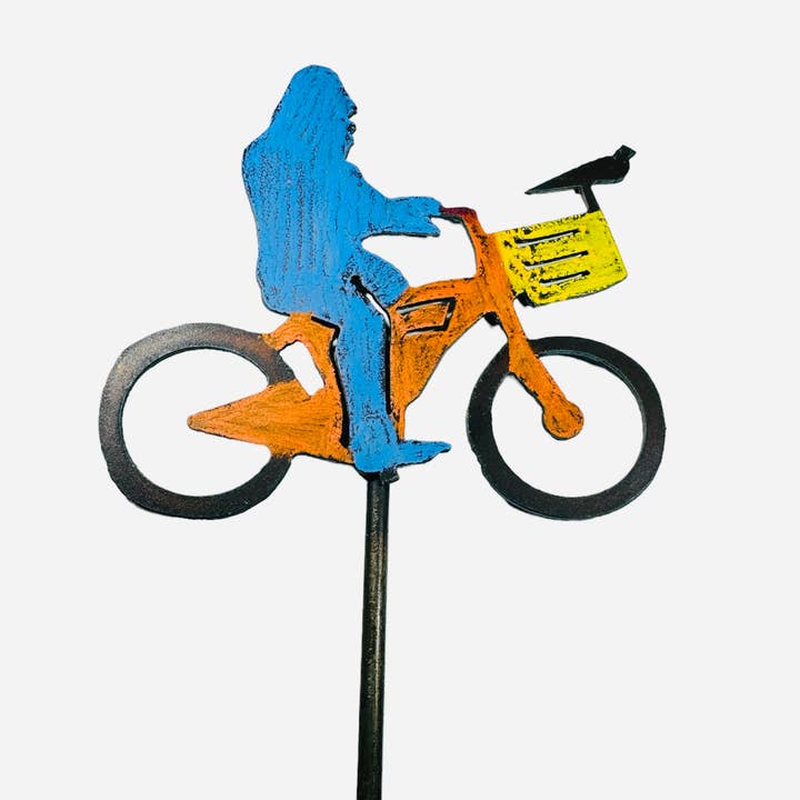 Whimsies - Wholesale Garden/Lawn Stake - Bigfoot Plant Stake Bike yeti Sasquatch Garden Spring Patio