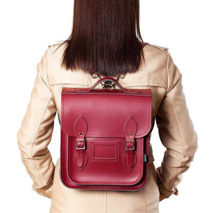 Zatchels - Vente Sac à dos – femme - Sac à dos de ville en cuir fait main - Oxblood - Petit4