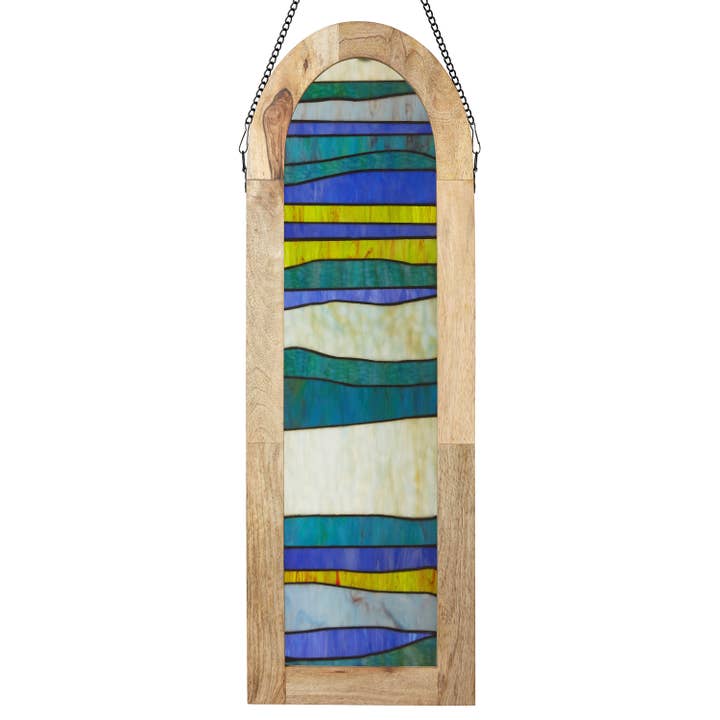 River of Goods - Wholesale Suncatcher - 36"H Oversized Geometric Stained Glass Window Panel