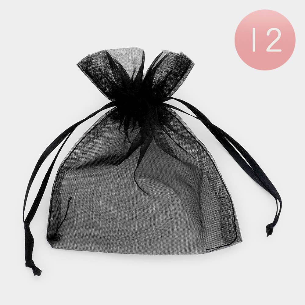 Sensibling Corp. - Vente Pochette cadeau - 12PCS - 4 X 5 Sacs Cadeaux en Organza avec Ruban1