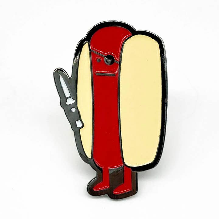 Duivelse geëmailleerde hotdog-pin voor wholesale door Nerfect Artistic Novelties