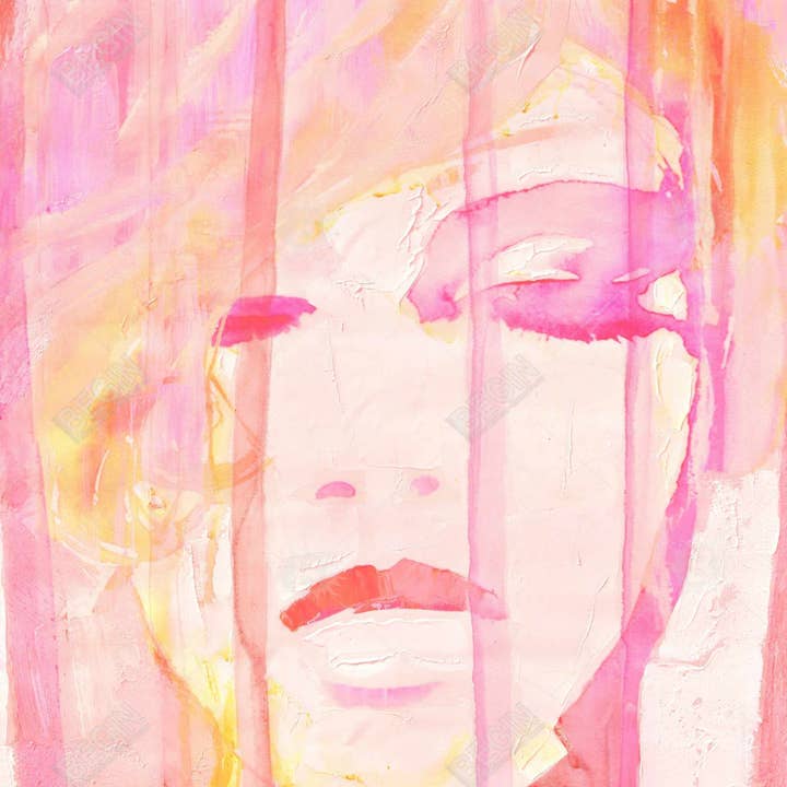 Rosa Abstrakt porträtt | konsttryck på duk 36 ”x 48" för wholesale på Faire