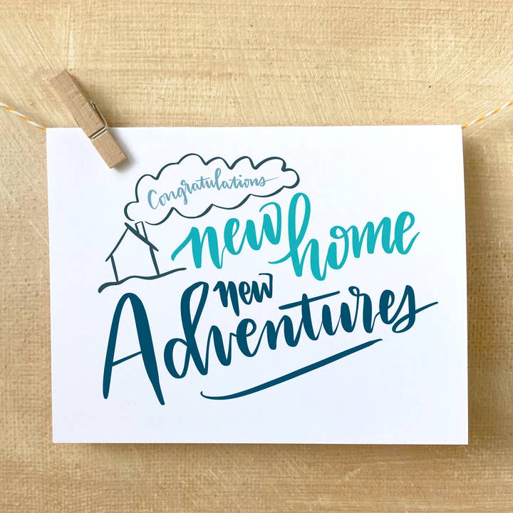 New home New Adventures, Blank Inside Card for wholesale by EAM Art Shop