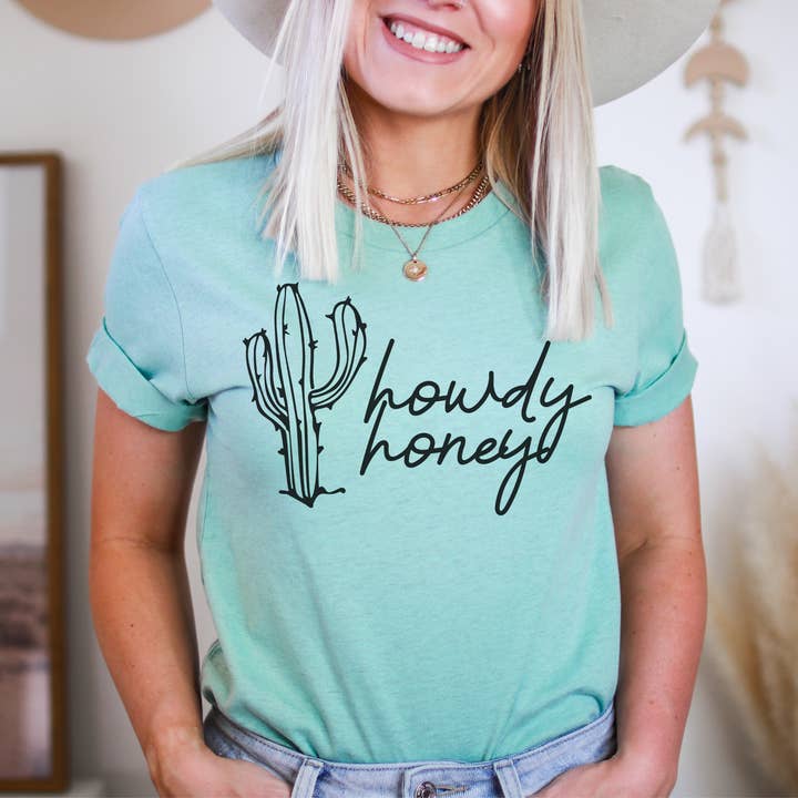 Camiseta estampada Howdy Honey Western para venta al por mayor de SweetBee