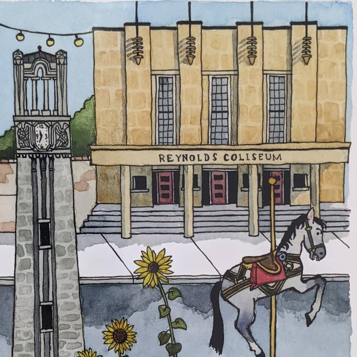 Papermill Creative - Wholesale Art Print - NC State, Raleigh North Carolina watercolor art print6