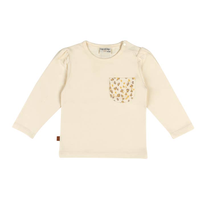 T-shirt Leo ficka Baby | Pärlemorskimrande elfenben för wholesale av Frogs & Dogs