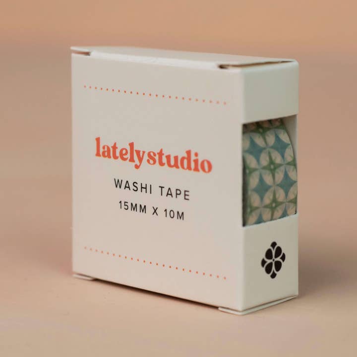 Lately Studio - Wholesale Washi Tape - Blue Star Repeat Pattern Washi Tape | Retro Paper Tape2