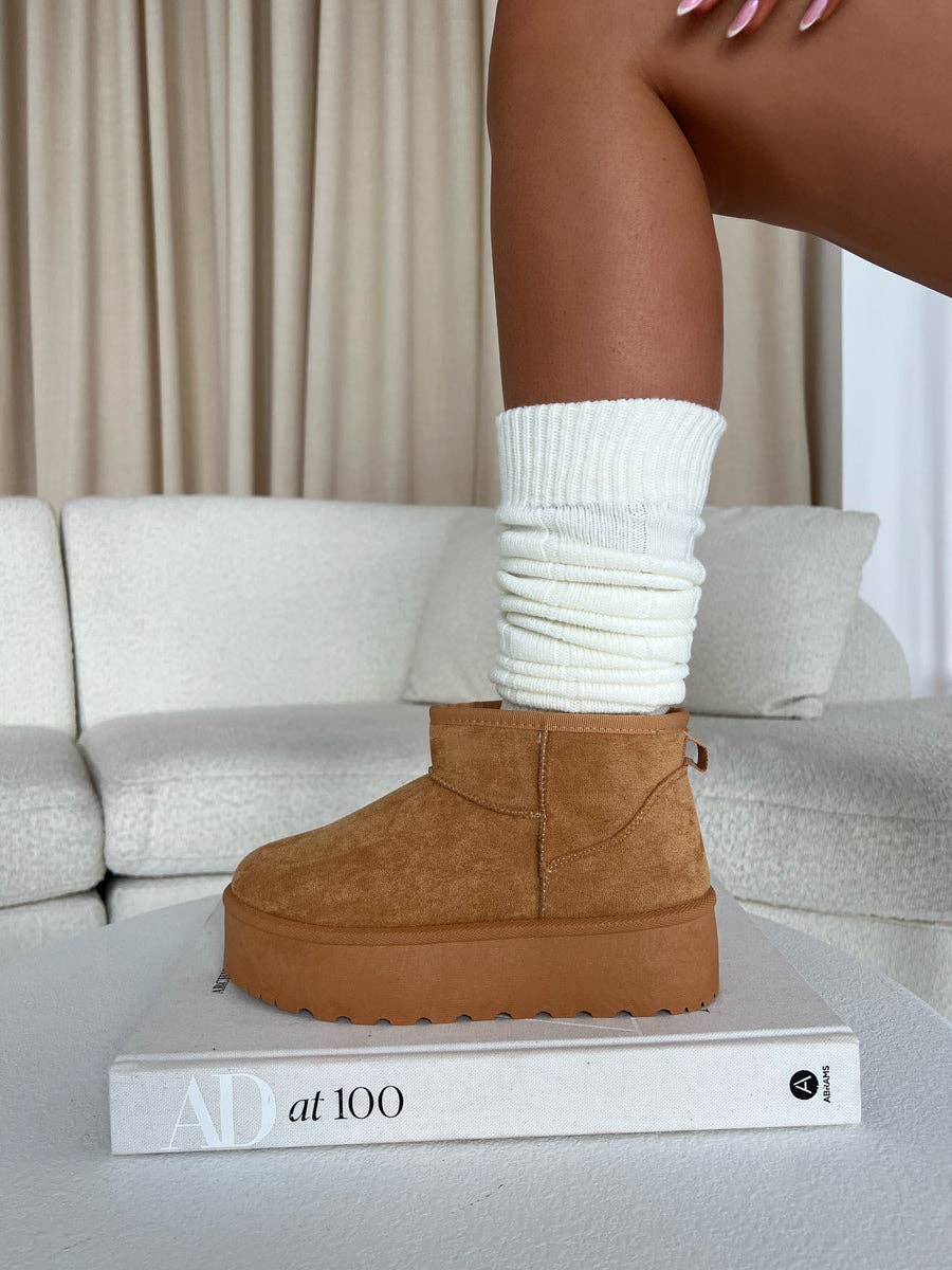 No Doubt Shoes - Wholesale Boots - Women's - ULTRA MINI PLATFORM FAUX FUR LINED ANKLE BOOTS16