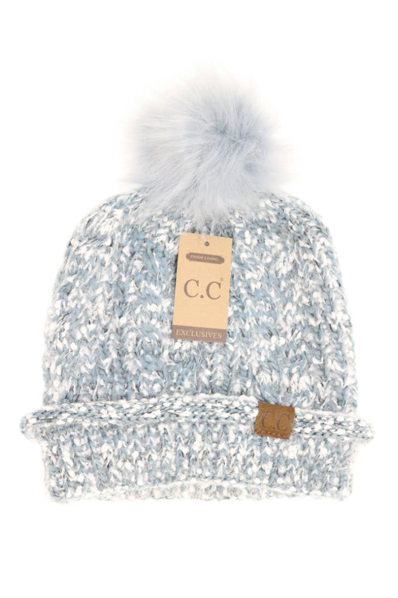 Suzie Q USA - Wholesale Beanie - Dames - Wimper Confetti garen gebreide pom beanie1