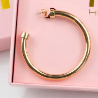 Hoo Hoops - Wholesale Hoop Earrings - Lightweight Large Hoop Earrings - Gold 1