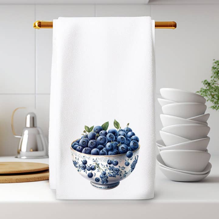 Fernville Creations – wholesale Tea towel – Blueberry Elegant Luxury Kitchen Hand Towel Decor