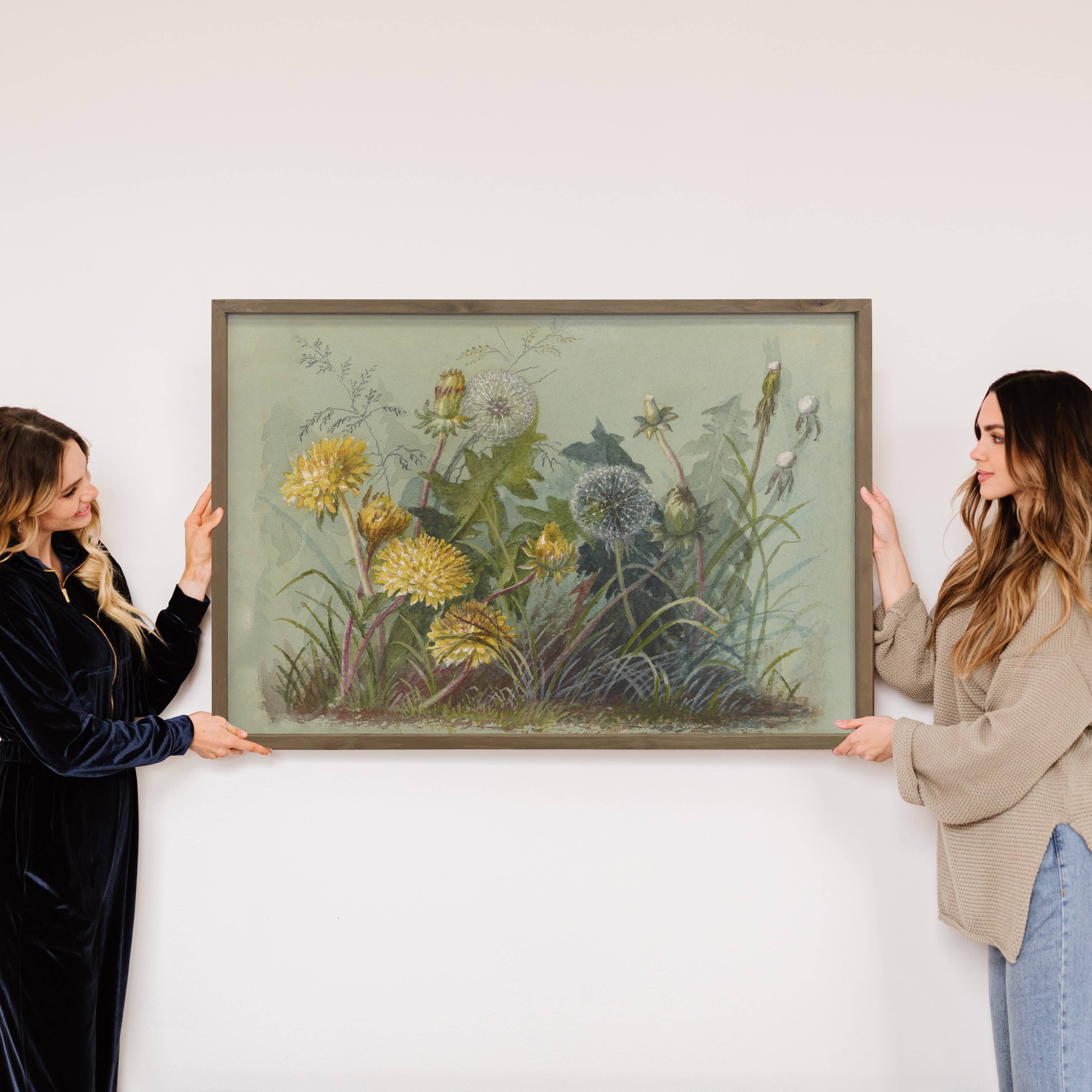 Hangout Home - Wholesale Art Print - Dandelion Botanicals - Flower Canvas Art - Wood Framed Art3
