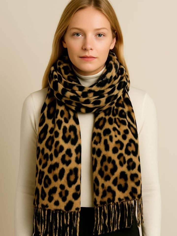 WCL520104 Noya Leopard Print Scarf for wholesale by MiMi Wholesale