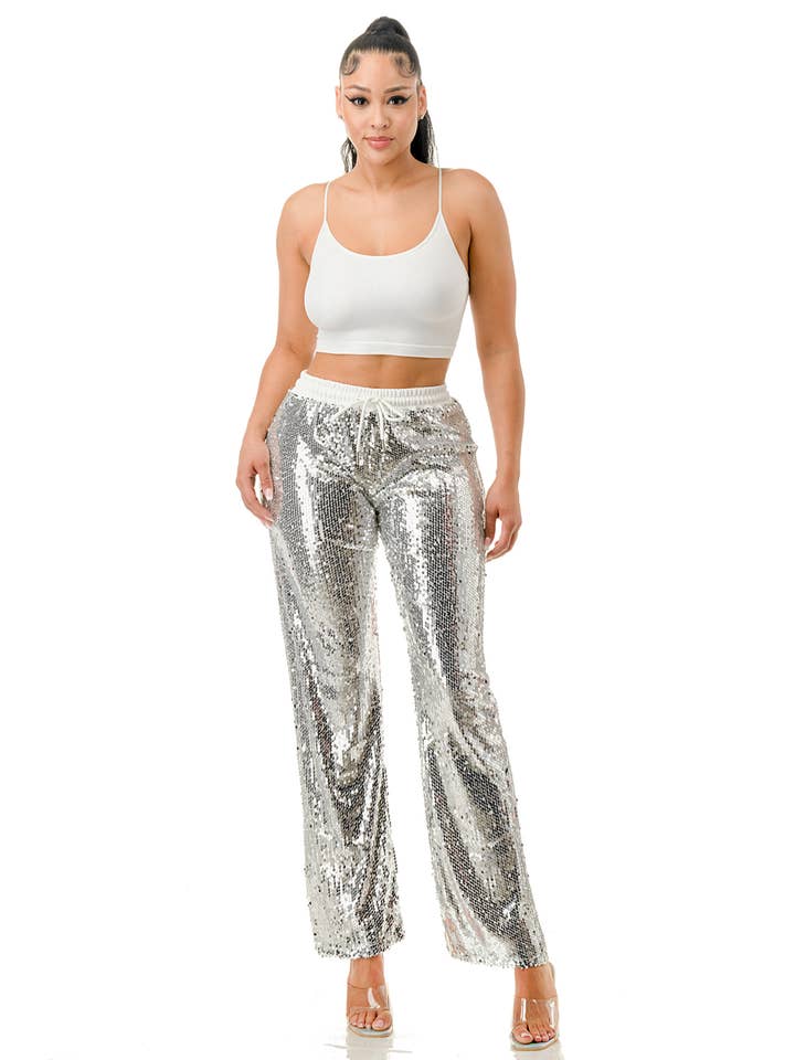 SALT - Wholesale Pants - Women's - (SP3964) Sequin Joggers (2 colors)6