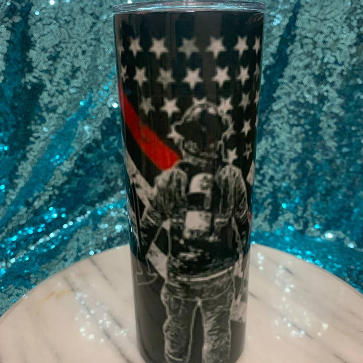 Firefighter Tumbler for wholesale by Redeemed Roses Crafts