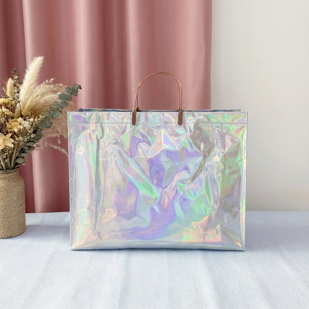 ByHome - Wholesale Gift Bag - 24pc, Silver Laser Iridescent reflective PVC gift Bag2