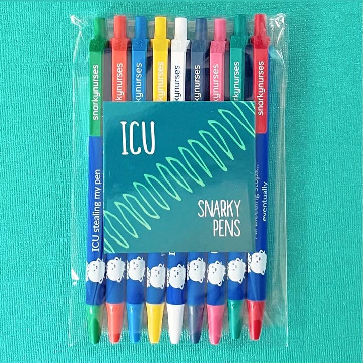 Snarky Pens: ICU (Set of 9 Pens) for wholesale by Snarkynurses