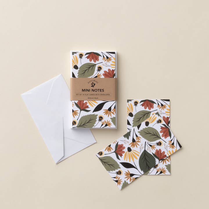 Fall Flowers Mini Note Set | Cards for wholesale by HAZELMADE® Tea Towels + Gifts