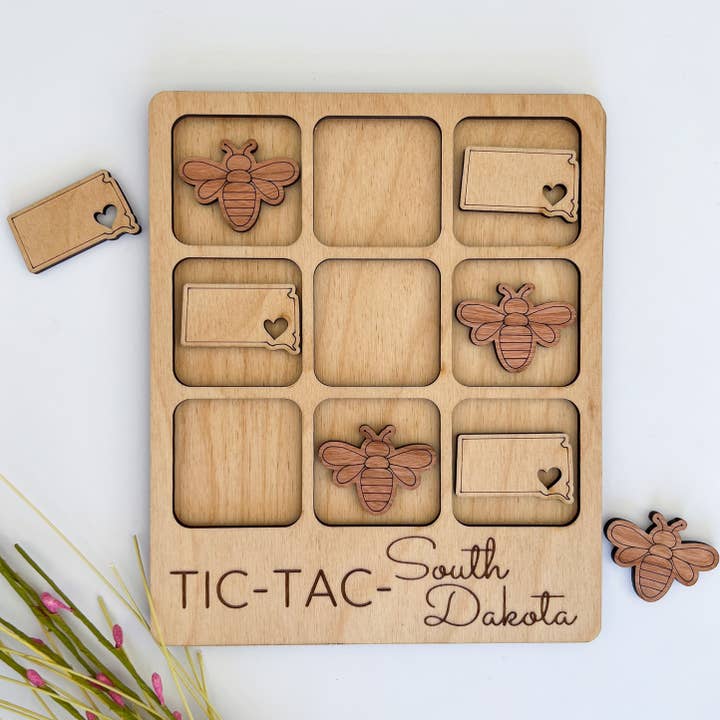 South Dakota State Gift - Tic-Tac-Toe SD Game - Customizable for wholesale by Birch House Games & Gifts