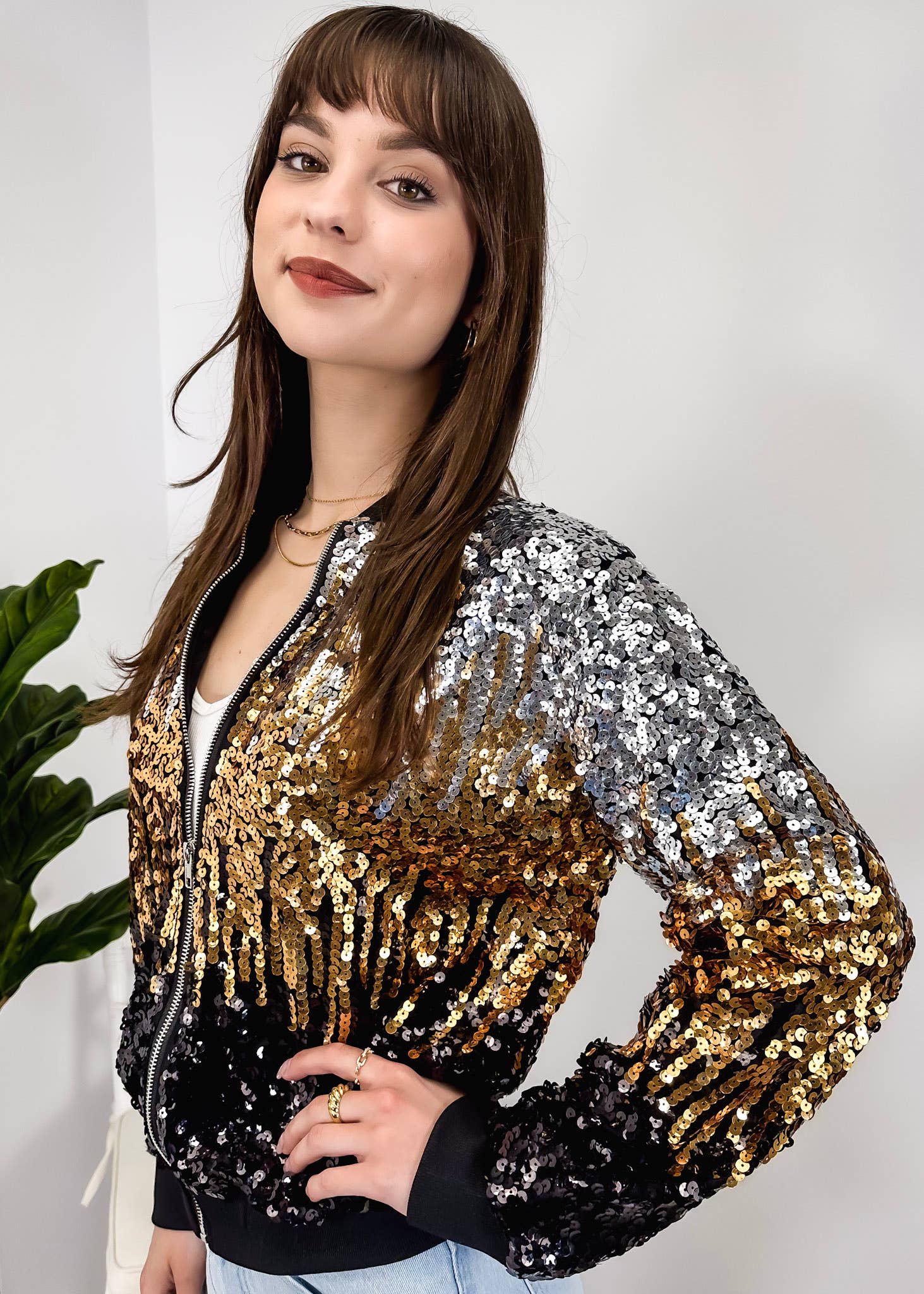Anna Kaci Wholesale - Vente Bombers – femme - Blouson aviateur zippé à sequins121