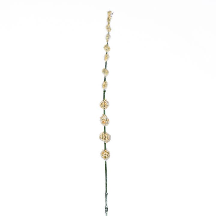 Vickerman 29.5" Cream Pom Pom Spray 6/Pk for wholesale by Vickerman