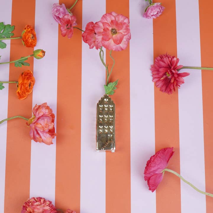 Housevitamin bv - Wholesale Vase - Flower Vase - House Vase - Ceramic - Gold- 5x4,5x14,5 cm3