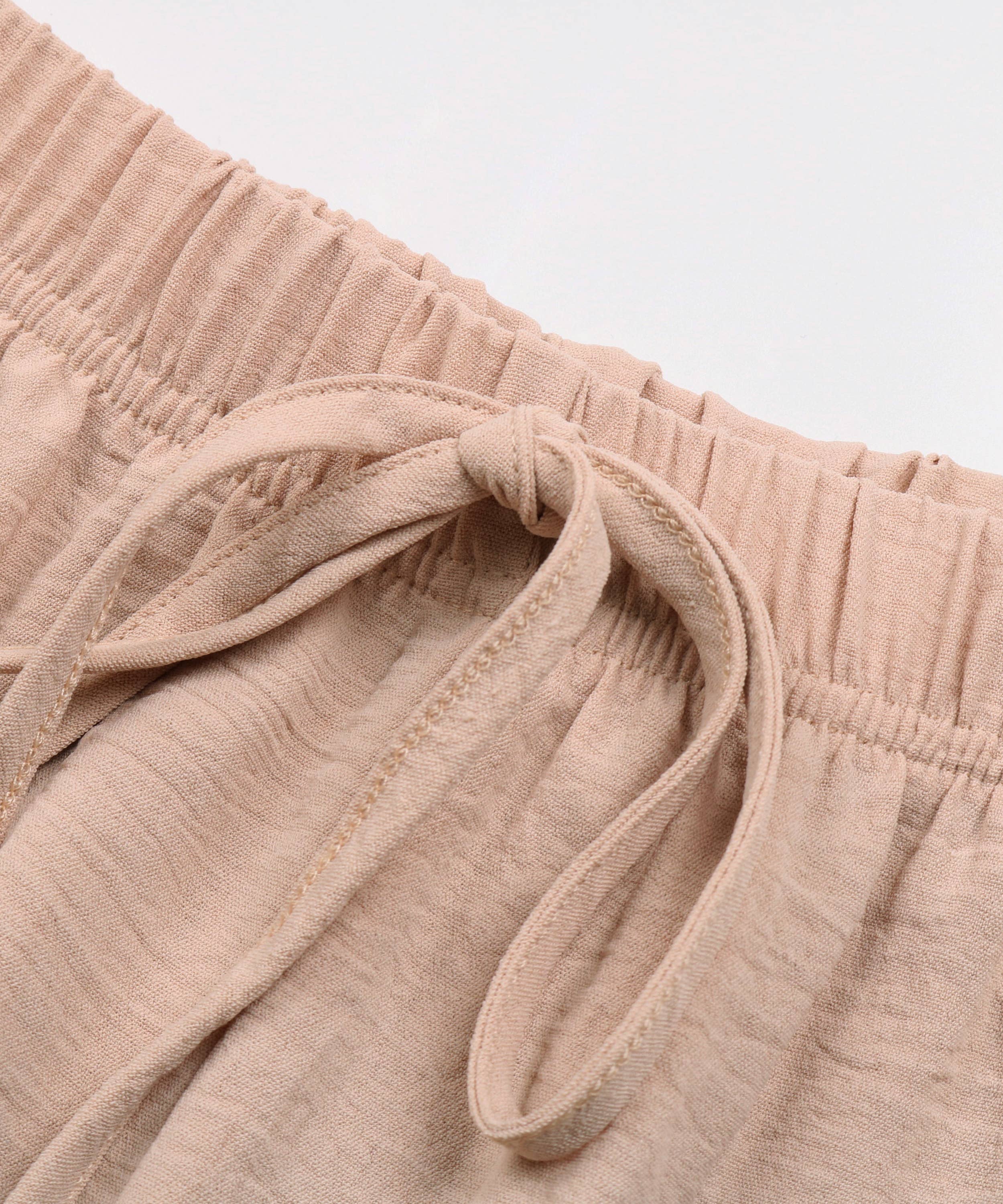 Apricot Tie Waist Ruffle Hem Wide Leg Pants for wholesale on Faire7