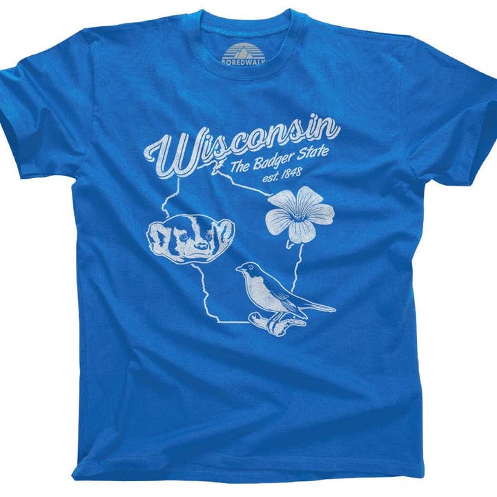 Boredwalk - Wholesale Screen Printed T-Shirt - Men's - Men's Vintage Wisconsin T-Shirt