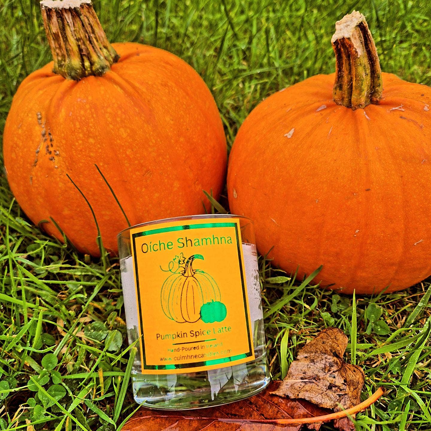 Cuimhne Candles - Wholesale Pillar Candle - Pumpkin spice latte Oíche Shamhna Happy Halloween Candle 1