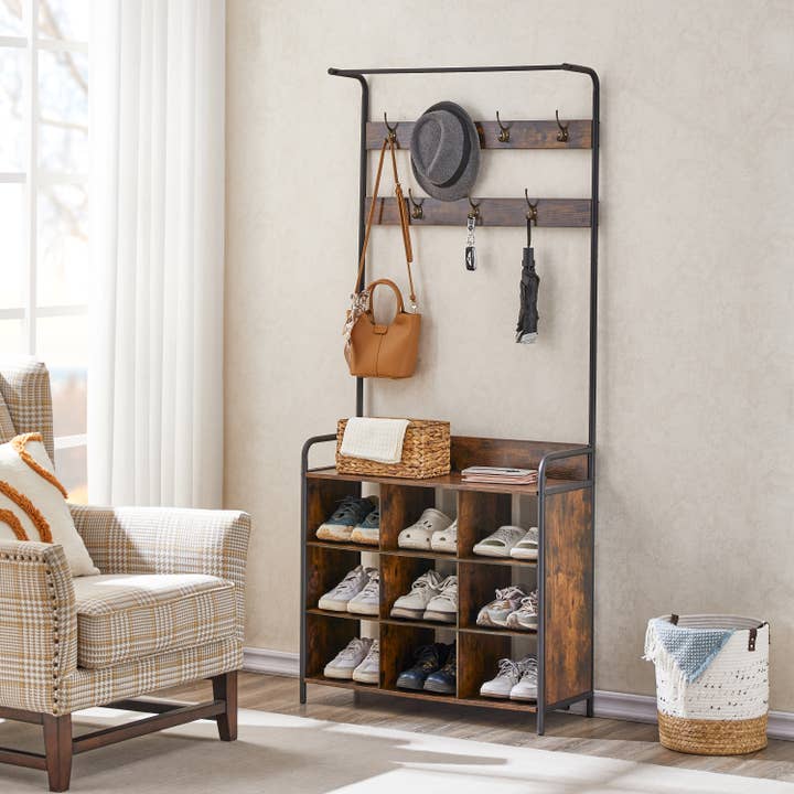 Coat Rack, Hall Tree with Shoe Rack for Entryway for wholesale by 39F Inc.